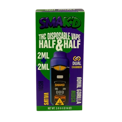 Smak’d – Grape Kush / Royal Gorilla Dual-Chamber Disposable | Delta 8 • Delta 9 • HHC • THCP | 4g