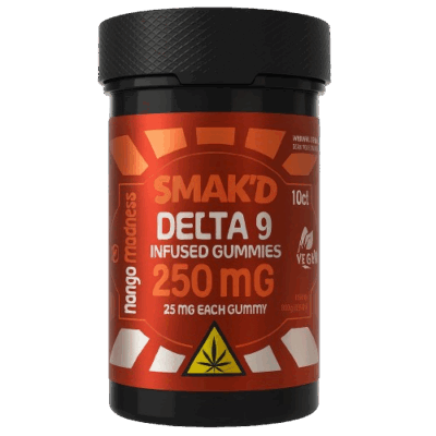 Smak’d Delta 9 Mango Madness 250mg 10ct Vegan Gummies