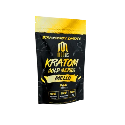 Modus Gold Series Kratom Gummies – Mello (Strawberry Limeade) | Indo Kratom | 1000mg 10Ct