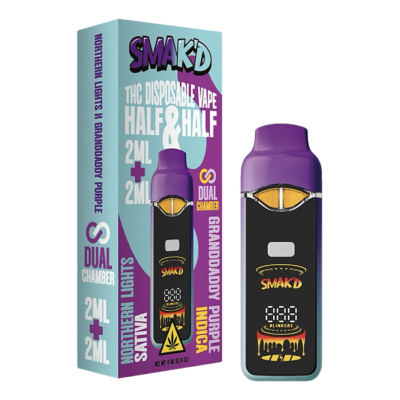 SMAK’D Half & Half Live Resin THC Dual Chamber Disposable Vape 4ML