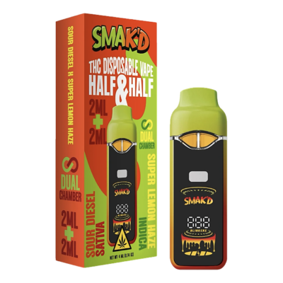 SMAK’D Half & Half Live Resin THC Dual Chamber Disposable Vape 4ML