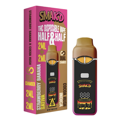 SMAK’D Half & Half Live Resin THC Dual Chamber Disposable Vape 4ML