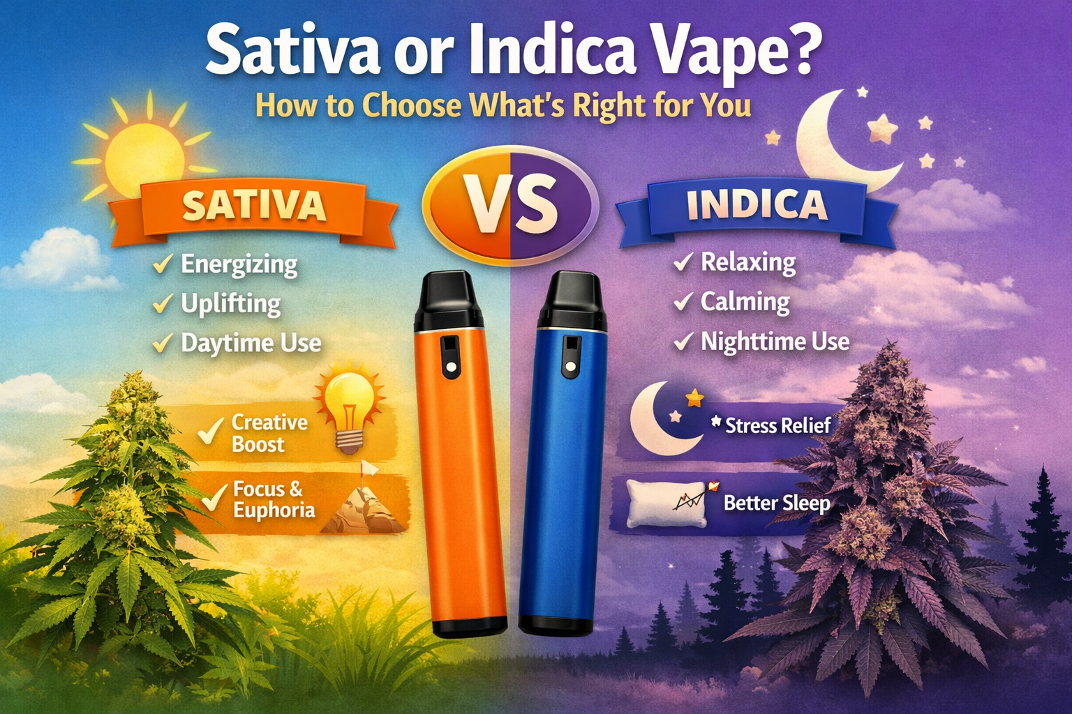 Sativa or Indica Vape How to Choose What’s Right for You