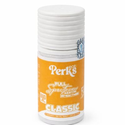 Perks Eat Full Spectrum Kratom Mitragynine Classic flavor tablets bottle