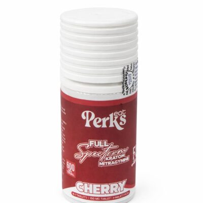 Perks Eat Full Spectrum Kratom Mitragynine Cherry flavor tablets bottle