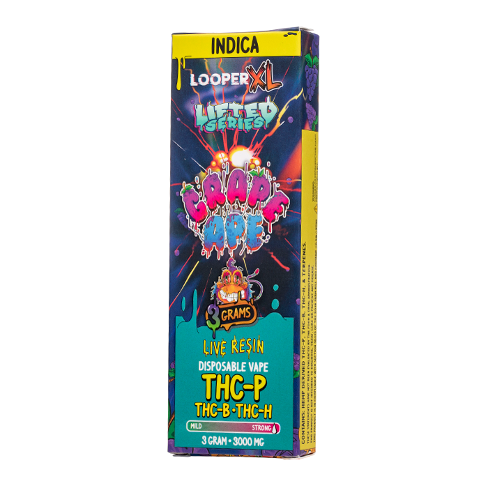 Looper XL Lifted Series Live Resin Disposable Vape 3G Grape Ape Indica