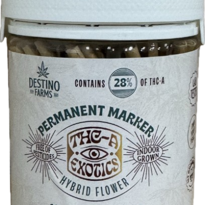 Destino Farms Permanent Marker THCA Exotics 40 count 1.2g pre rolls jar