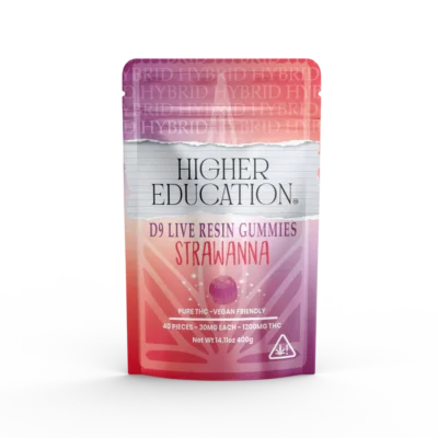 Higher Education Strawnana Delta-9 Live Resin Gummies 1200mg Hybrid