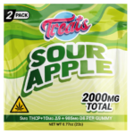 Treats High Dose Sour Apple Gummies 2000mg THCP Delta-9 Delta-8 2 Pack
