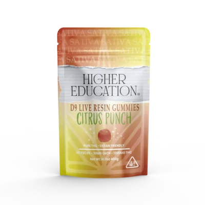 Higher Education Citrus Punch Delta-9 Live Resin Gummies 1200mg Sativa