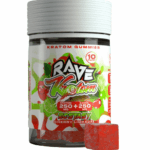 Rave Kratom Ecstasy Targeted Extract Gummies Cherry Limeade 10 count jar
