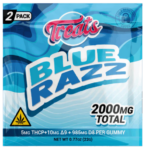 Treats High Dose Blue Razz Gummies 2000mg THCP Delta-9 Delta-8 2 Pack