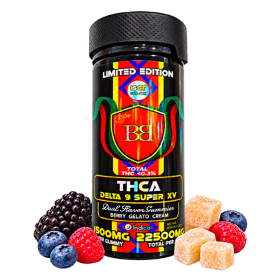 Bud Buddy THCA + Delta 9 THC + Super XV Dual Flavor Gummies 22500mg – 15 Count