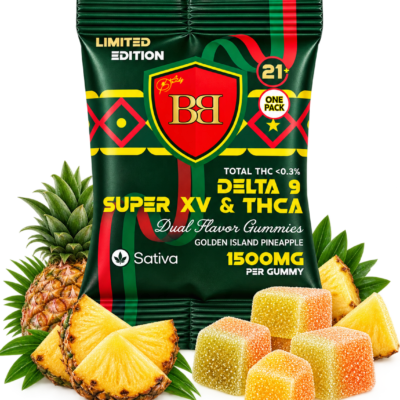 Bud Buddy Super XV THCA + Delta 9 THC Dual Flavor Gummies 1500mg 1 Count