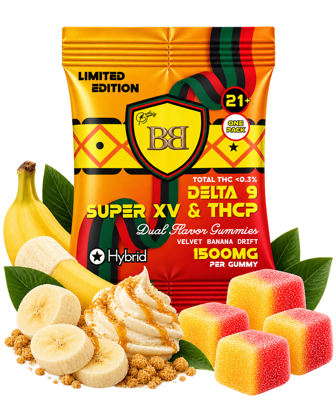 Bud Buddy Super XV D9 THCP Gummies Dual Flavor 1500mg 1ct