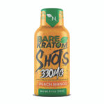 Bare Kratom Peach Mango Shot 330mg fast acting Mitragyna Speciosa extract 30ml bottle