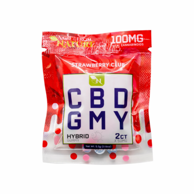 Strawberry Glue CBD Gummies 100MG Hybrid 2 Count Hemp Edible