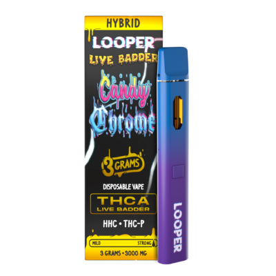 Looper Live Badder Disposable Vape 3G Candy Chrome live badder THCa HHC THC-P