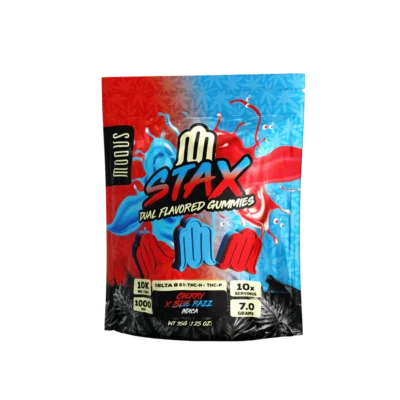 Modus STAX dual flavored gummies Cherry and Blue Razz with Delta 8 Delta 9 THC-H THC-P