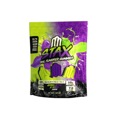 Modus STAX dual flavored gummies Green Apple and Grape with Delta 8 Delta 9 THC-H THC-P