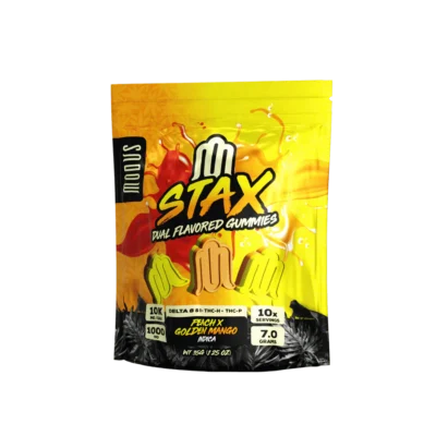 Modus STAX dual flavored gummies Peach and Golden Mango with Delta 8 Delta 9 THC-H THC-P