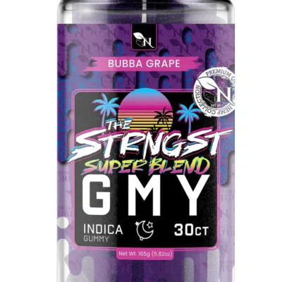 Strngst Super Blend gummies Bubba Grape indica jar 30ct 200mg