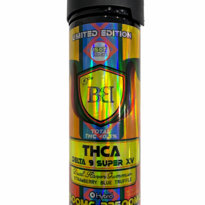 bud buddy thca delta 9 super xv gummies strawberry blue truffle dual flavor 1500mg