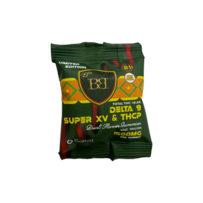 bud buddy super xv delta 9 thcp gummy kiwi pavlova dual flavor 1500mg 1ct