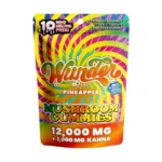 Wunder Pineapple High Potency Mushroom Gummies 12,000mg with Kanna pouch