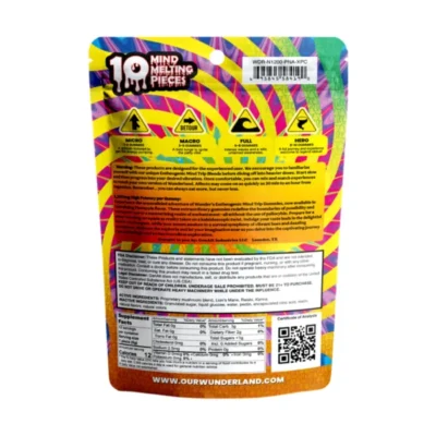 Wunder Pineapple High Potency Mushroom Gummies 12,000mg with Kanna pouch