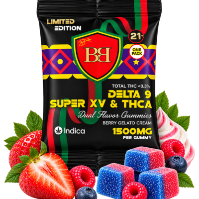 Bud Buddy Super XV THCA + Delta 9 THC Dual Flavor Gummies 1500mg 1 Count