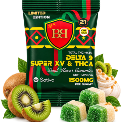 Bud Buddy Super XV THCA + Delta 9 THC Dual Flavor Gummies 1500mg 1 Count