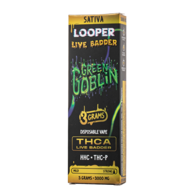 Looper Live Badder THCA Disposable Vape 3G Green Goblin Sativa