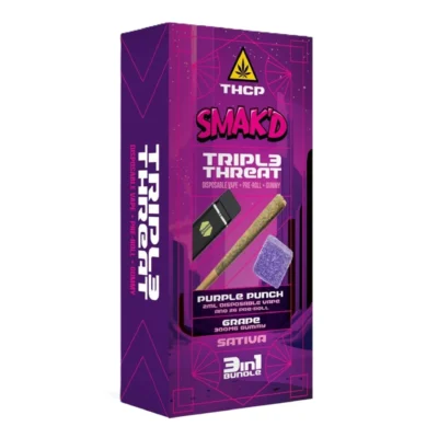 SMAKD Triple Threat THCP Purple Punch Sativa 3-in-1 Bundle