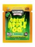 Looper THCa Live Badder Gummies 2ct 1000mg Green Apple OG