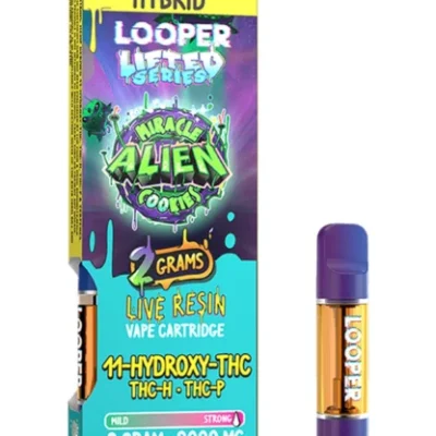 looper-lifted-series-live-resin-vape-cartridge-2g-miracle-alien-cookies-11-hydroxy-thc-thc-h-thc-p
