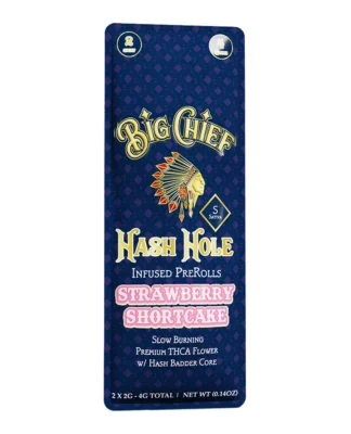 big chief hash hole thca infused pre rolls strawberry shortcake sativa 2ct 2g