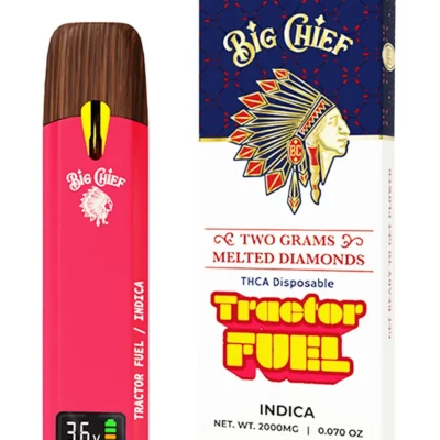 big chief melted diamonds thca disposable 2g tractor fuel indica