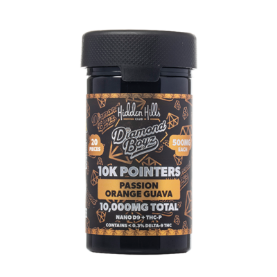 Hidden Hills Diamond Boyz 10K Pointers Gummies 10000mg Passion Orange Guava