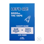 Jelly NYB Let’s Go 6mL Disposable Live Resin THC Vape 6000mg Blue Dream + White Runtz