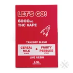Jelly NYB Let’s Go 6mL Disposable Live Resin THC Vape 6000mg Cereal Milk + Fruity Pebbles
