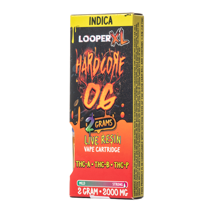 Looper XL Live Resin Vape Cartridge 2G 2000mg THCA THCP Hardcore OG Indica