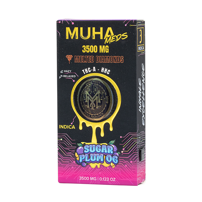 Muha Meds Melted Diamonds Disposable 3.5g Sugar Plum OG 3500MG THCA HHC