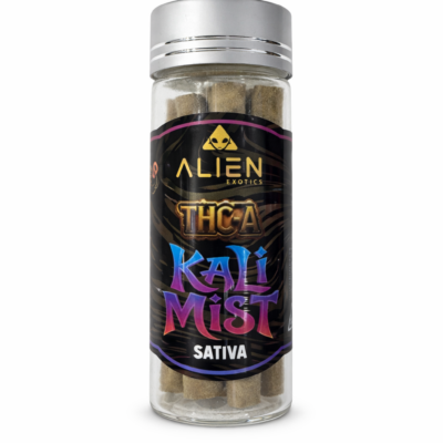 Alien Exotics THC-A Diamond Infused Mini Series Pre-Rolls Black Edition Kali Mist Sativa 33.14% THCA 5 Pack