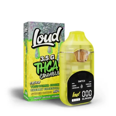 Loud THCA Crumble Switch Disposable – 3.5G Tropicana Cookies (Sativa)+Cherry Cheesecake (Indica)