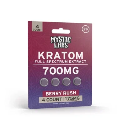 Mystic Labs – Kratom Full Spectrum Extract Tablets – Berry Rush – 700mg