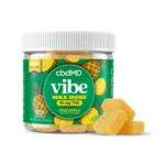 cbdMD - Vibe Max Dose - THC Gummies – Pineapple – 18mg THC | 30ct
