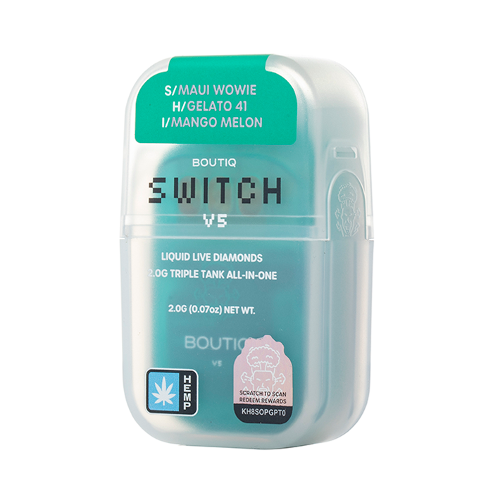Boutiq SWITCH V5 THCA Disposable 2G Maui Wowie Gelato 41 Mango Melon