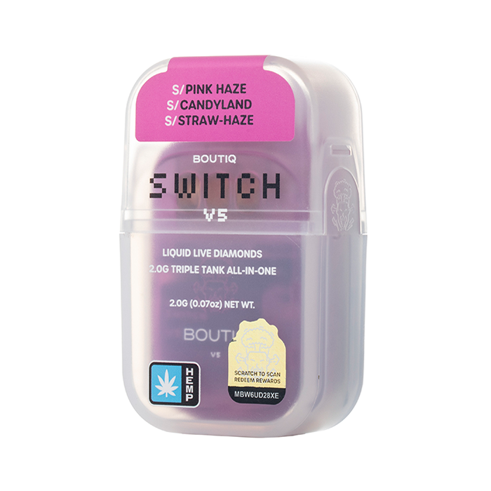 Boutiq Switch V5 THCP Disposable 2G Pink Haze Candyland Straw Haze