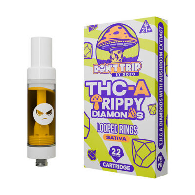 DOZO Don’t Trip THC-A Trippy Diamonds 2.2g Cartridge Looped Rings Sativa